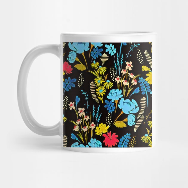 Hibiscus Bright Yellow Floral Seamless Pattern by Darksavage